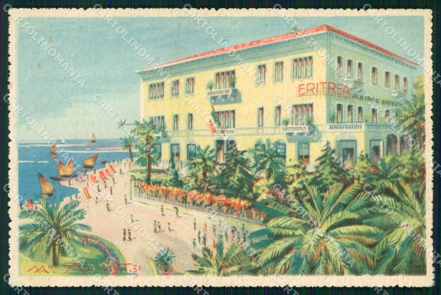 Forlì Cesenatico Albergo Eritrea PIEGA cartolina RB6722 – fronte