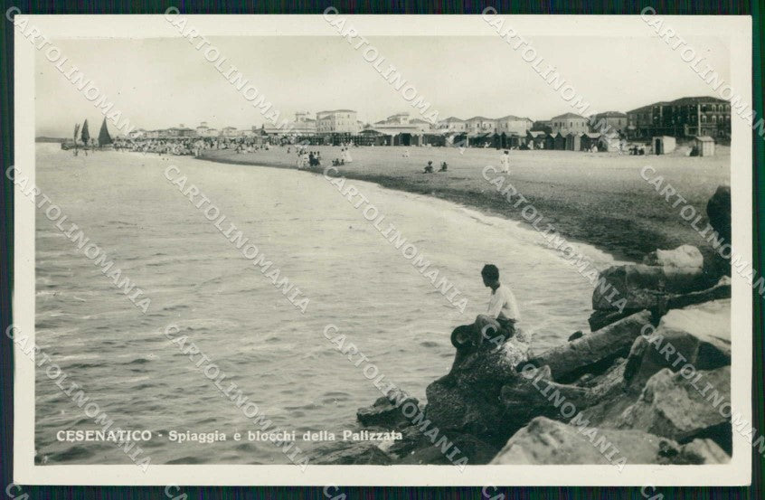 Forlì Cesenatico Spiaggia Blocchi Palizzata Foto cartolina RB6724 – fronte