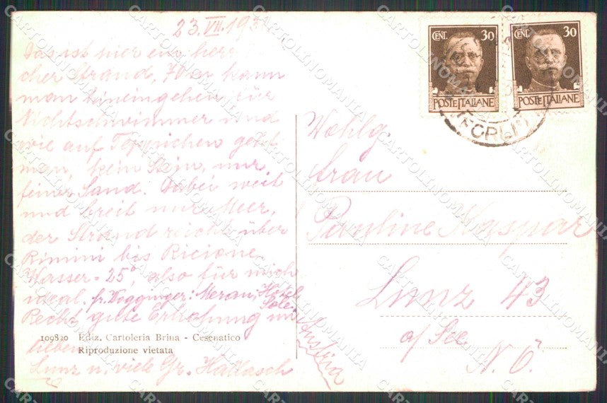 Forlì Cesenatico Bagnanti cartolina RB6735 – retro