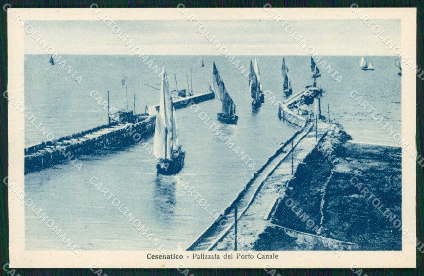 Forlì Cesenatico Palizzata Porto Canale Barche PIEGHINA cartolina RB6737 – fronte