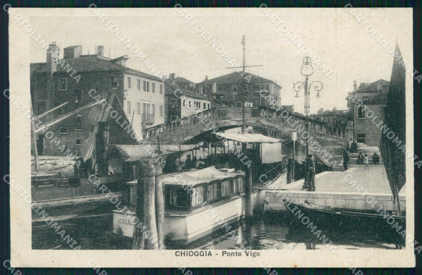 Venezia Chioggia Ponte Vigo Barche cartolina RB6782 – fronte