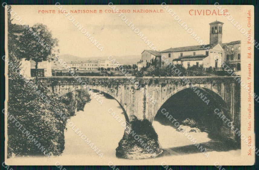 Udine Cividale Ponte sul Natisone Collegio Nazionale PIEGA cartolina RB6801 – fronte