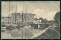 Udine Cervignano Ponte sull' Aussa Barche Porto PIEGHINA cartolina RB6827 – fronte