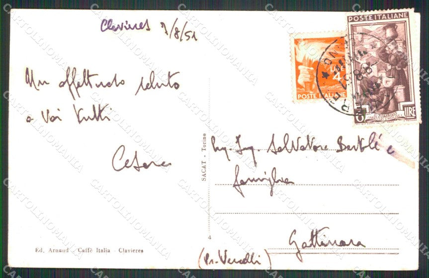 Torino Claviere cartolina RB6857 – retro