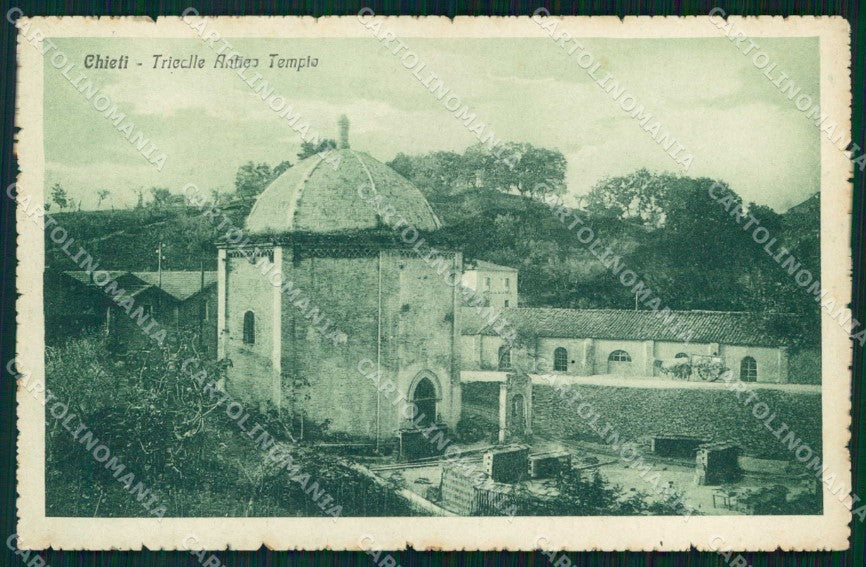Chieti Città Quartiere Tricalle Antico Tempio PIEGHINE cartolina RB6864 – fronte