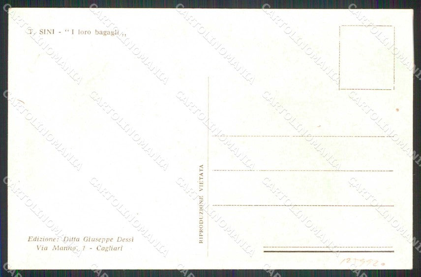 Cagliari Città Costumi Sini Art Deco cartolina RB6868 – retro