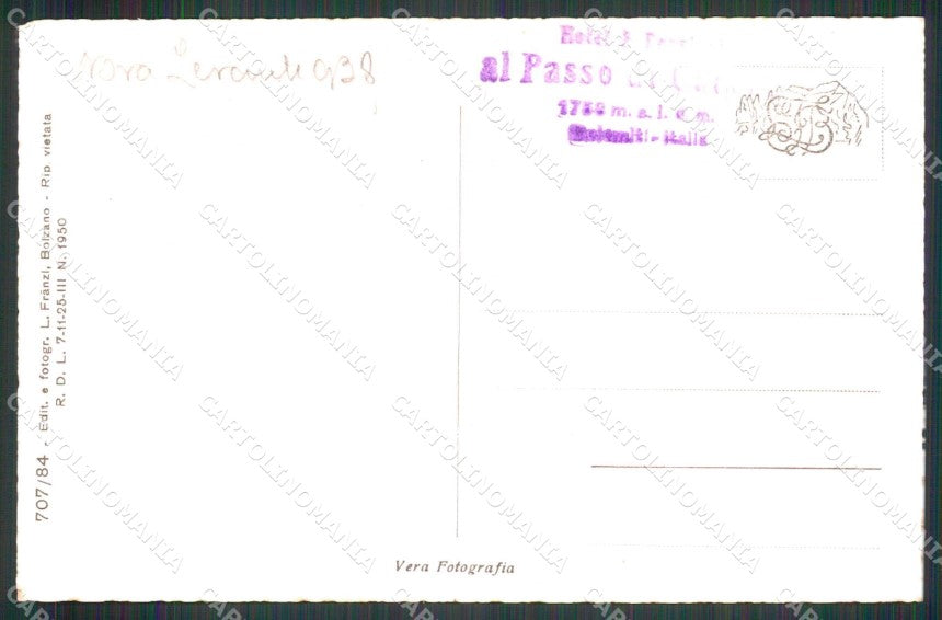 Bolzano Nova Levante Carezza col Latemar Foto Franzi 707 84 cartolina RB6886 – retro