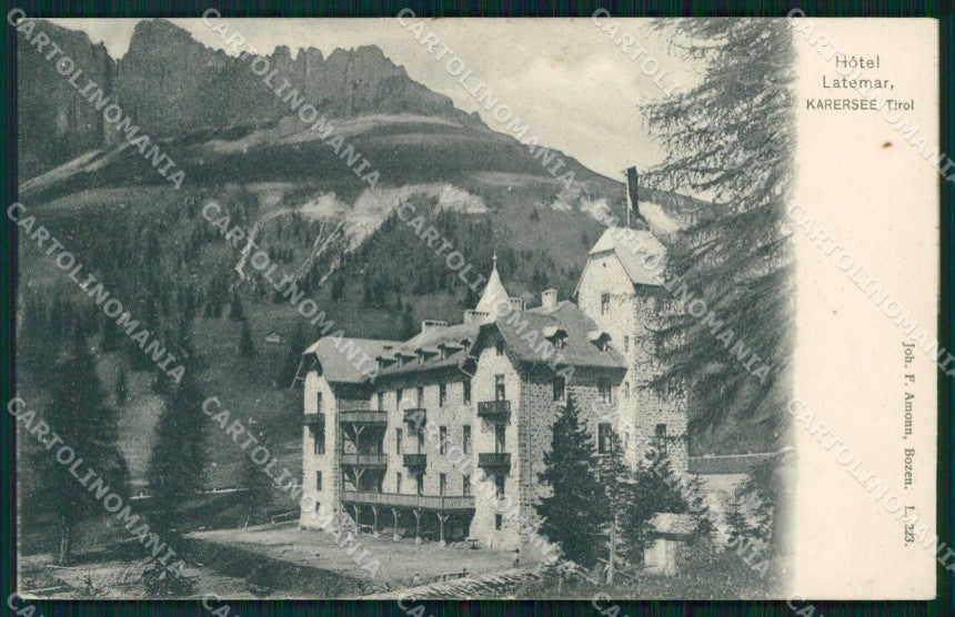 Bolzano Nova Levante Hotel Latemar Carezza PIEGHINA cartolina RB6889 – fronte