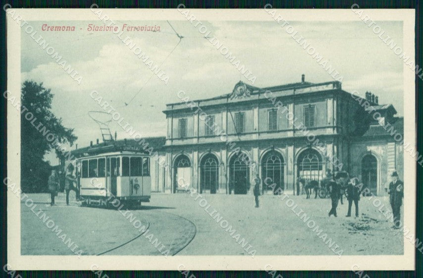 Cremona Città Stazione Ferroviaria Tram cartolina RB6894 – fronte