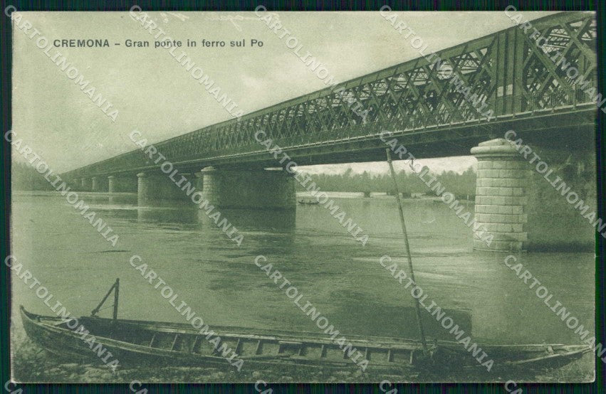 Cremona Città Gran Ponte in Ferro sul Po cartolina RB6898 – fronte