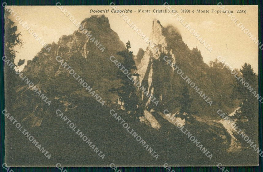 Belluno Cadore Monte Cristallo e Monte Popena Breveglieri 2084 cartolina RB6936 – fronte