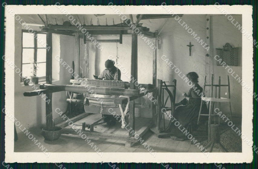 Udine Carnia Folclore Friulano Telaio a Mano Foto cartolina RB6943 – fronte