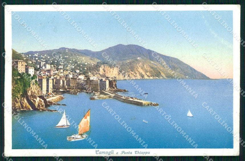 Genova Camogli Punta Chiappa Brunner 408-2 PIEGHINE cartolina RB6989 – fronte