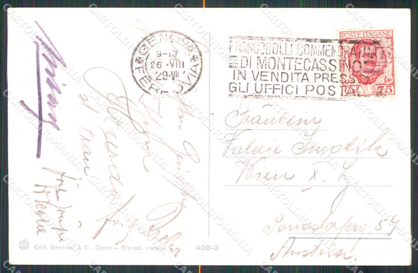 Genova Camogli Punta Chiappa Brunner 408-2 PIEGHINE cartolina RB6989 – retro