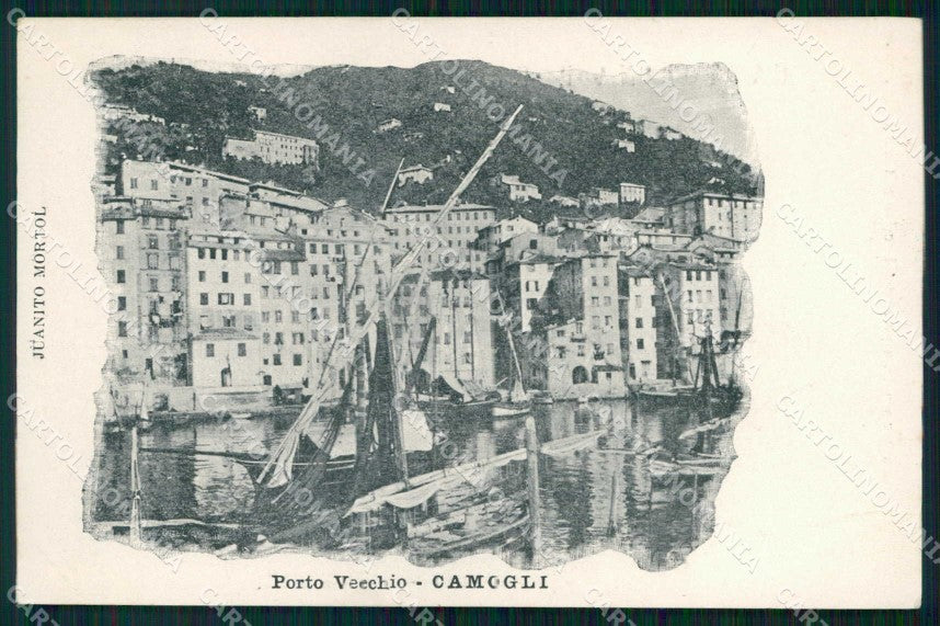 Genova Camogli Porto Vecchio PIEGHINA cartolina RB6996 – fronte