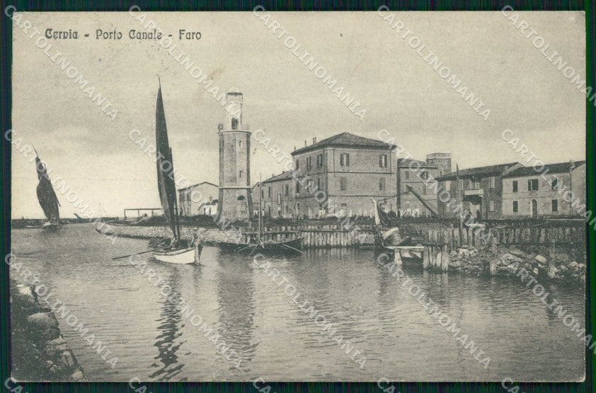 Ravenna Cervia Porto Canale Faro cartolina RB7018 – fronte