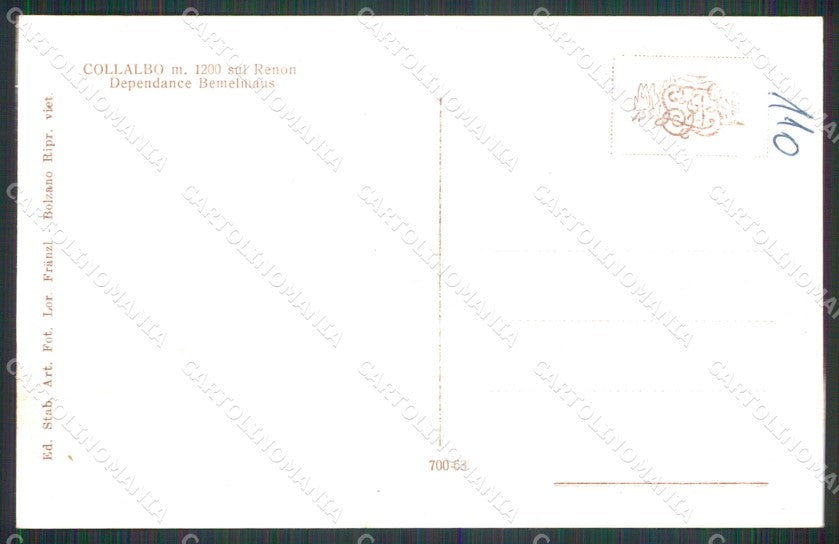Bolzano Collalbo Hotel Bemelmans Foto cartolina RB7048 – retro