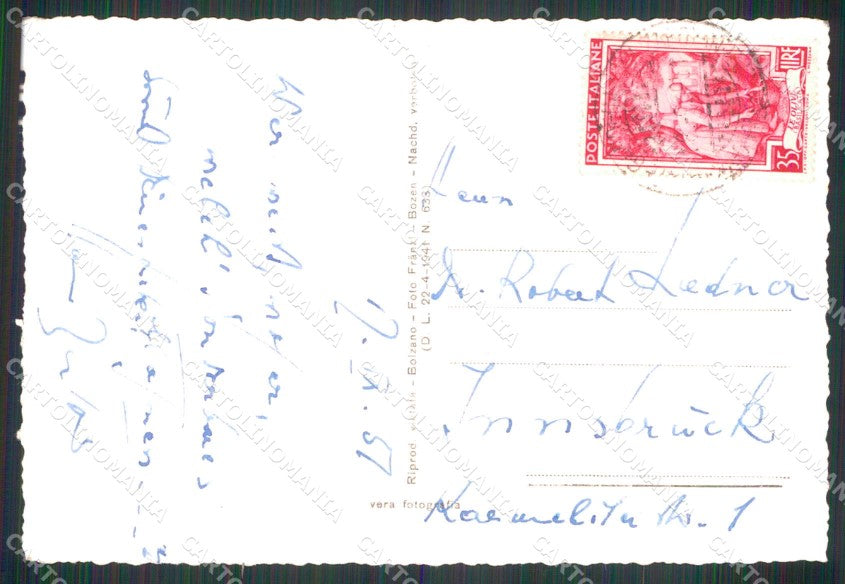 Bolzano Colmano Albergo Croce d'Oro Foto cartolina RB7054 – retro