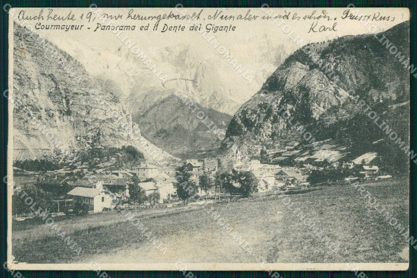 Aosta Courmayeur Dente del Gigante PIEGHINA cartolina RB7073 – fronte