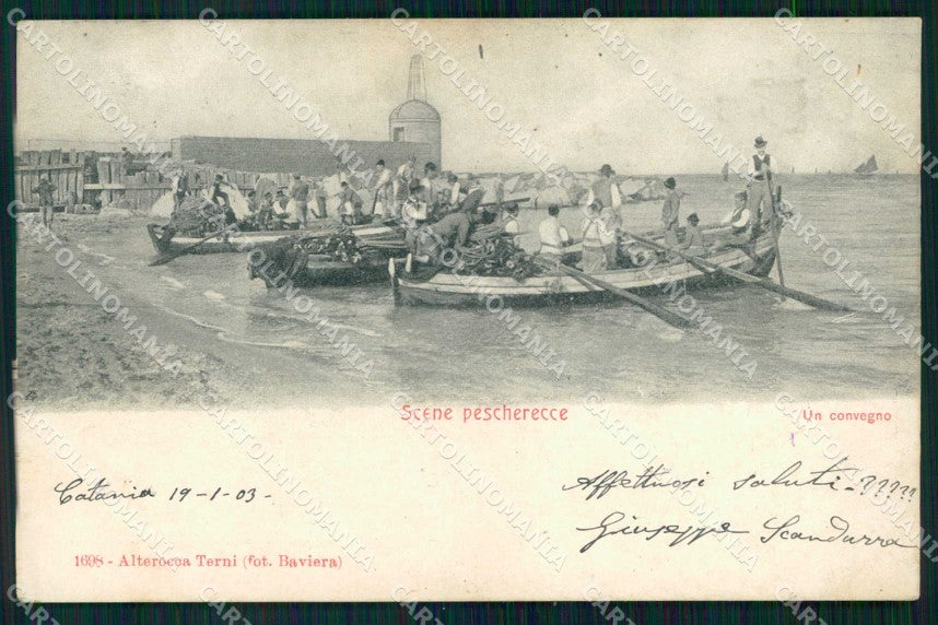 Catania Città Scene Pescherecce Alterocca 1698 cartolina RB7132 – fronte