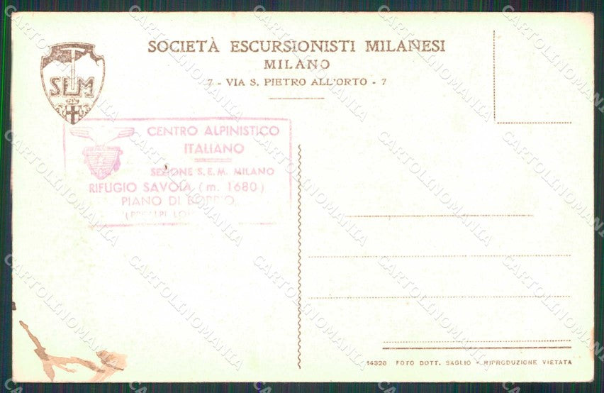 Lecco Piano di Bobbio Gruppo Campelli cartolina RB7159 – retro