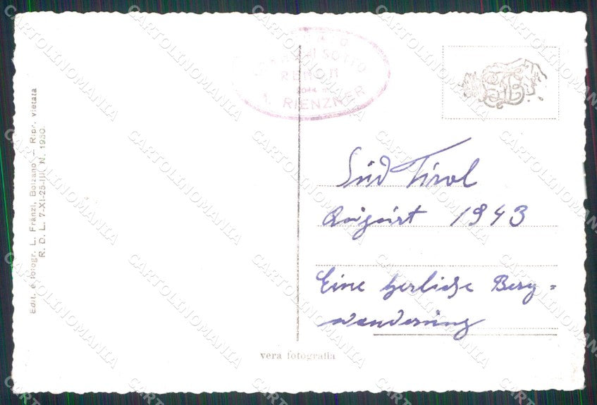 Bolzano Renon Albergo Rifugio Corno di Sotto Foto cartolina RB7171 – retro
