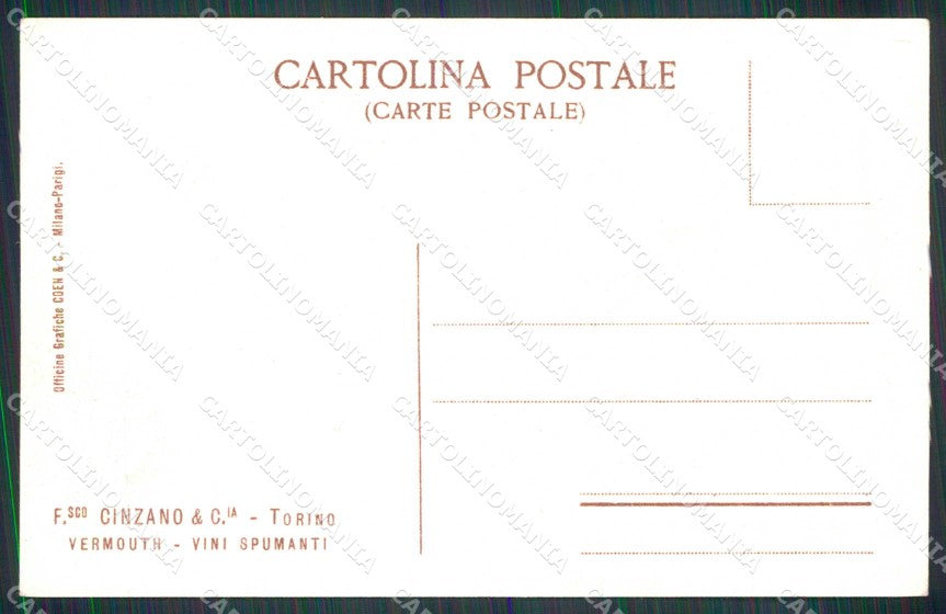 Torino Cinzano Cantina Moscato per Spumanti cartolina RB7186 – retro