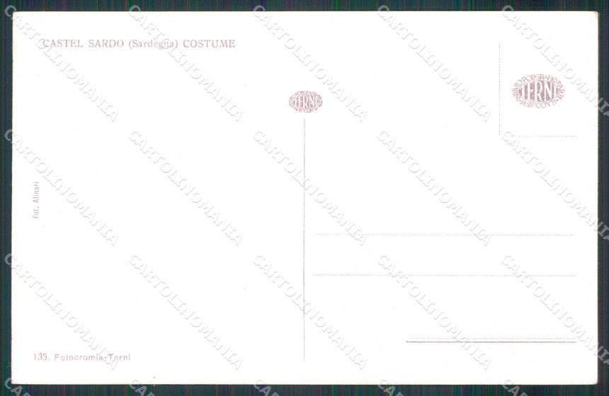 Sassari Castel Sardo Costume cartolina RB7196 – retro