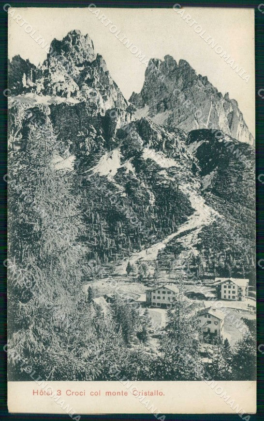 Belluno Cortina d'Ampezzo Hotel Tre Croci Monte Cristallo cartolina RB7203 – fronte