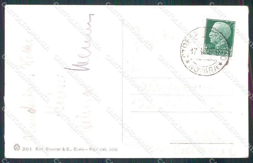 Como Varese Mappa Novara Lago di Brunner 200-1 cartolina RB7223 – retro