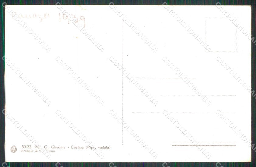 Trento La Marmolada Brunner 50 33 cartolina RB7233 – retro