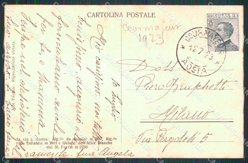 Aosta Courmayeur cartolina RB7240 – retro
