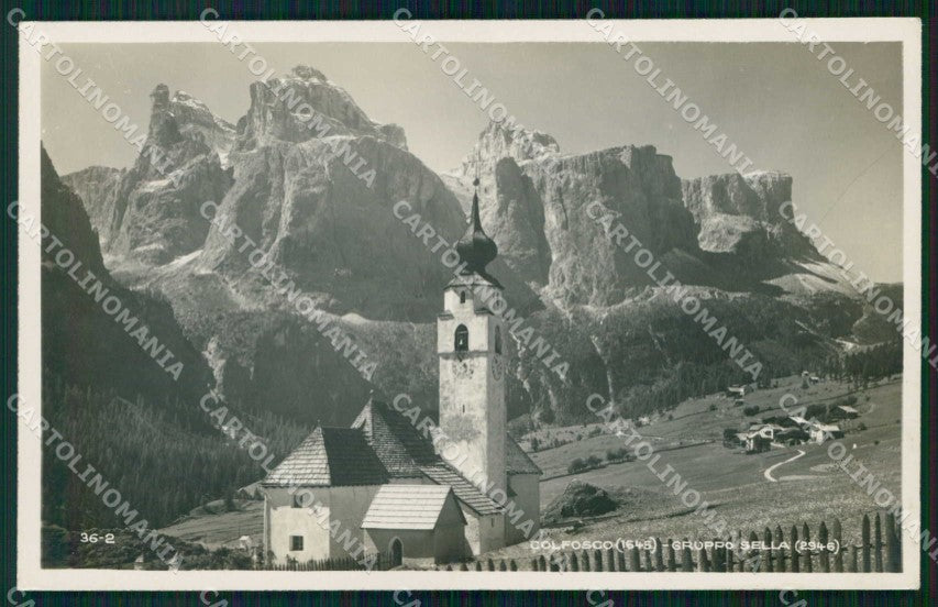 Bolzano Colfosco Gruppo Sella Chiesa Foto cartolina RB7270 – fronte