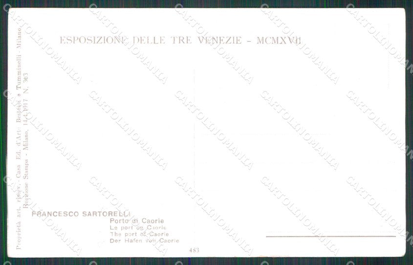 Venezia Caorle Porto Esposizione delle Tre Venezie MCMXVII cartolina RB7309 – retro