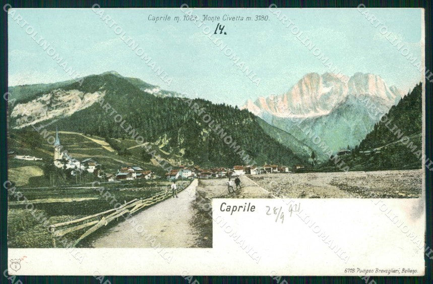Belluno Caprile Monte Civetta Breveglieri 6718 cartolina RB7324 – fronte