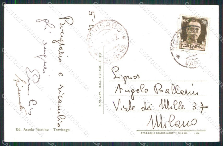 Varese Caldana Carnisio di Trevisago Casa Mòrlin Visconti cartolina RB7326 – retro