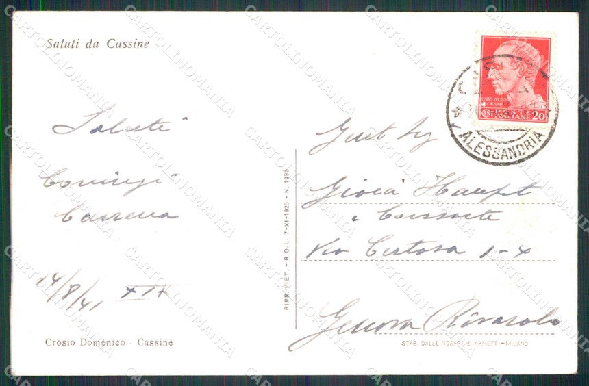 Alessandria Cassine Chiesa di San Francesco cartolina RB7328 – retro