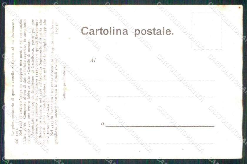 Trento Calliano Castel Beseno PIEGHINA cartolina RB7352 – retro