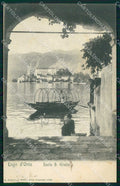 Novara Orta San Giulio Lago Barca PIEGA cartolina RB7393 – fronte