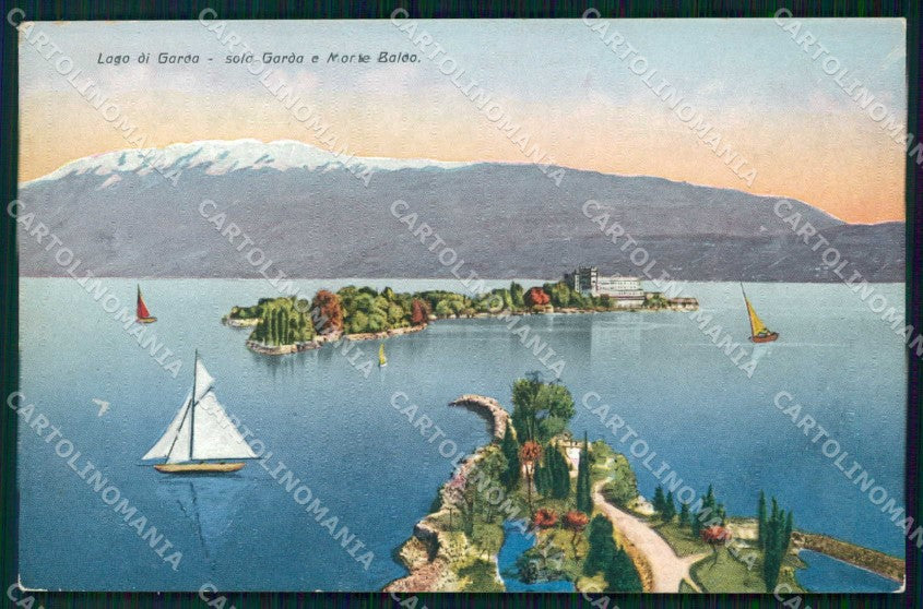 Brescia Lago di Garda Isola di Garda Barche a Vela cartolina RB7400 – fronte