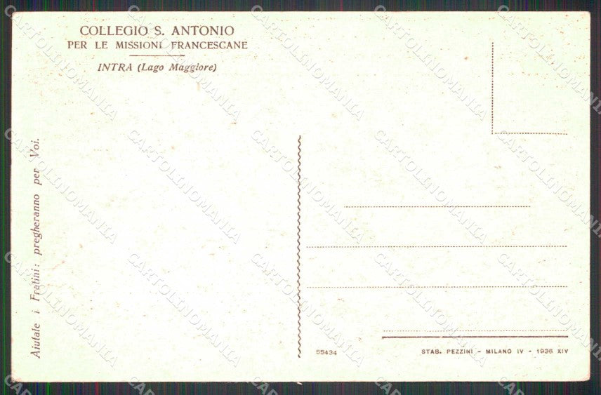 Verbania Intra Collegio S. Antonio Fratini allo Studio cartolina RB7409 – retro