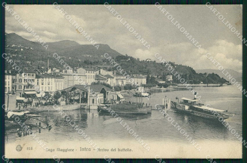 Verbania Intra Lago Maggiore Arrivo del Battello Brunner 813 cartolina RB7411 – fronte