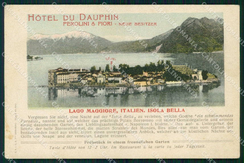 Verbania Isola Bella Hotel Du Dauphin Perolini e Fiori cartolina RB7416 – fronte