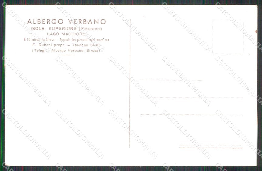 Verbania Isola Pescatori Lago Maggiore Albergo Verbano cartolina RB7419 – retro
