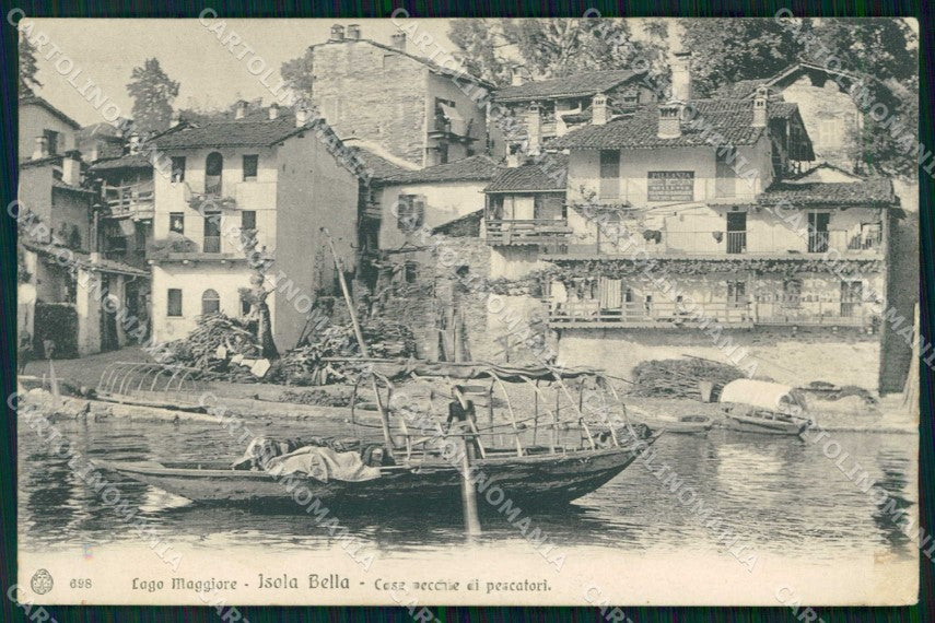Verbania Isola Bella Case Vecchie di Pescatori Brunner 698 cartolina RB7427 – fronte