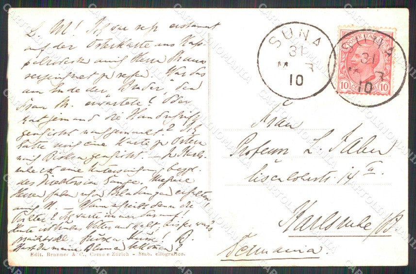 Verbania Isola Bella Case Vecchie di Pescatori Brunner 698 cartolina RB7427 – retro