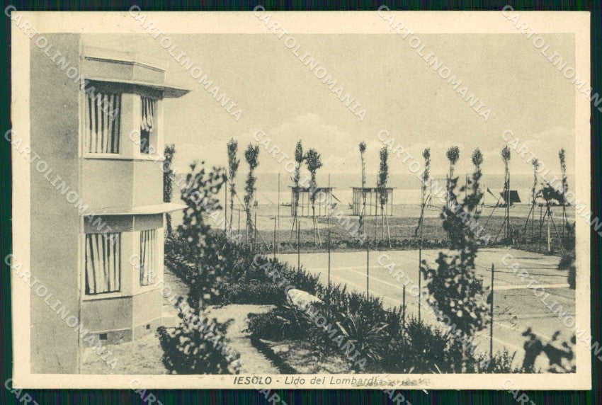 Venezia Jesolo Lido dei Lombardi Campo da Tennis cartolina RB7455 – fronte