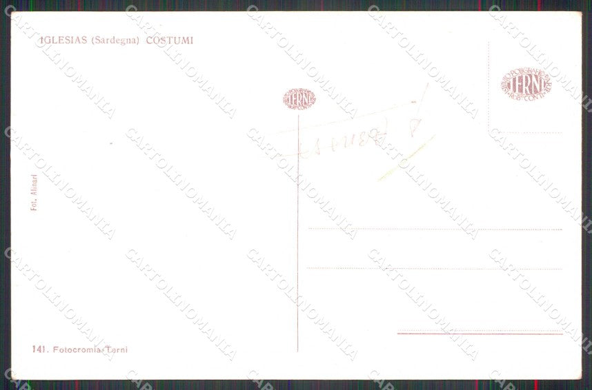 Cagliari Iglesias Costumi ABRASA cartolina RB7459 – retro