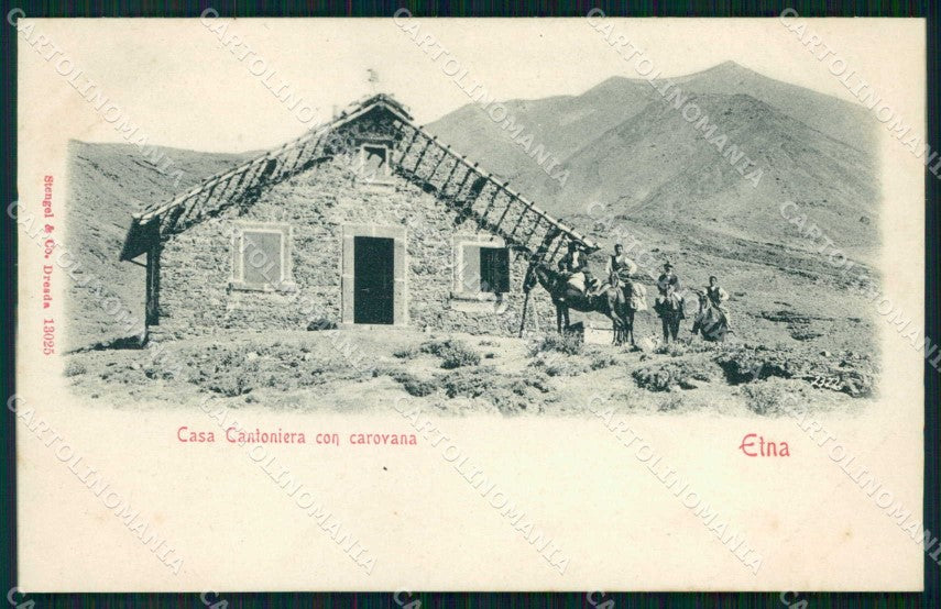 Catania Etna Casa Cantoniera con Carovana Stengel 13025 cartolina RB7481 – fronte