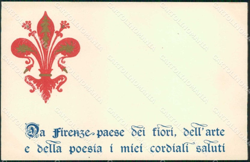 Firenze Città Cordiali Saluti Rilievo cartolina RB7532 – fronte